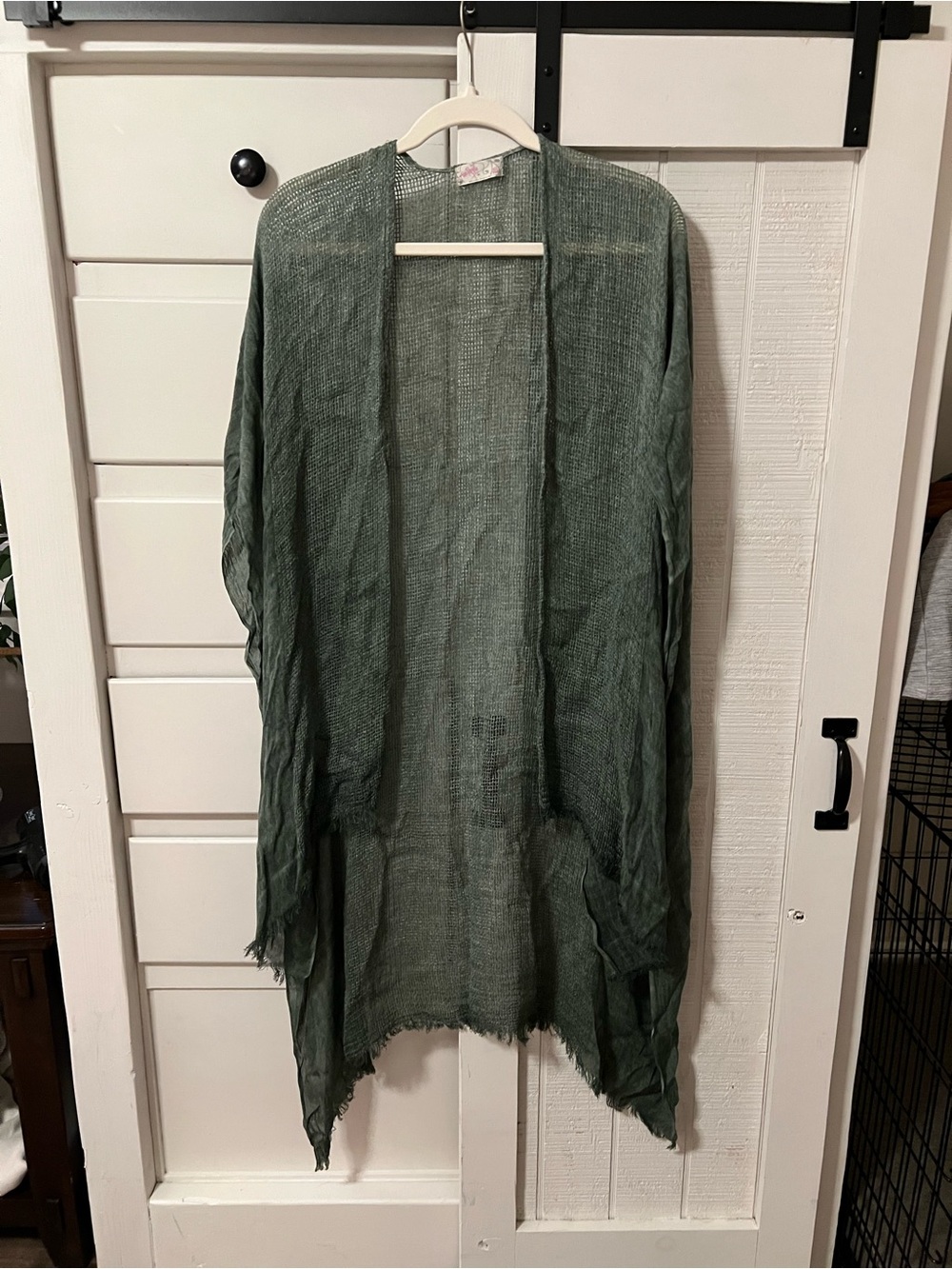 Free People Lightweight Openfront Cardigan in Olive Green